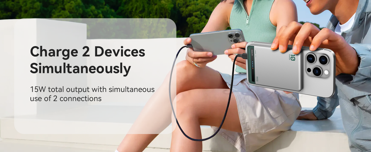 Powerbank Kuulaa Ultra Slim Magsafe 10000mAh з PD 20W, USB-C, для iPhone 17/16/15/14/13/12/Pro/Pro Max