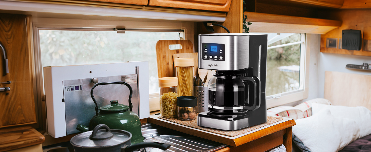 Кавомашина Taylor Swoden Darcy 950W з таймером, 1.5L, 12 чашок, автоматичне відключення, чорна