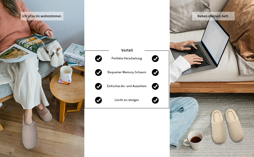 Зручні домашні тапочки з меморі-піною з бавовни для жінок, 38/39 EU, колір кава