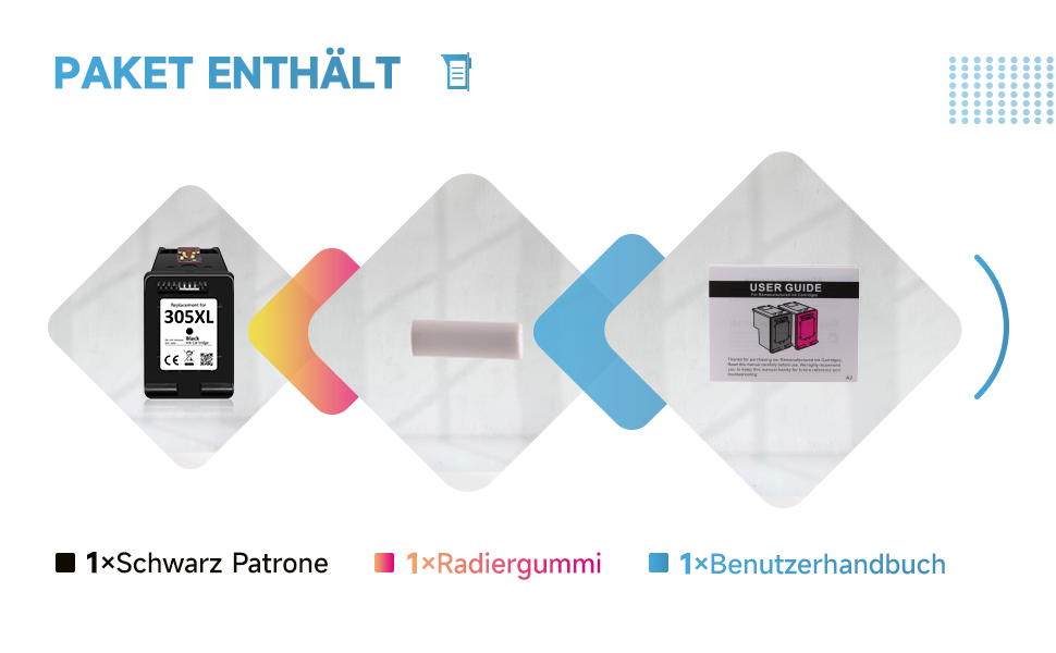 Картридж INKYEAH 305 XL чорний для принтерів HP DeskJet 2700, 2800, 4100, 4200 та HP Envy 6000 (750+ сторінок), сумісний з оригіналом HP 305