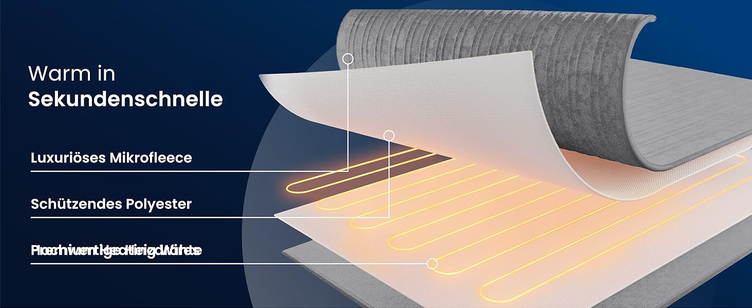 Електрична ковдра Cosi Home 180x130 см з підігрівом, таймером, захистом від перегріву та 10 рівнями нагріву - сіра