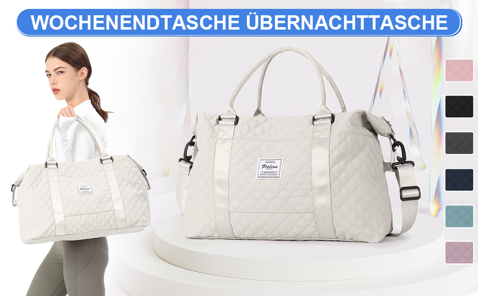 Спортивна сумка для жінок, дорожня сумка-дуffel, фітнес-сумка, водовідштовхувальна, з кульбакою, beige C5-beige