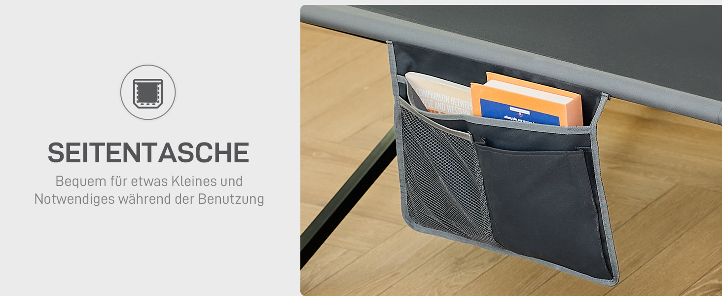 Розкладне ліжко EVER ADVANCED для кемпінгу та відпочинку: 214x106 см, 300 кг, чорне