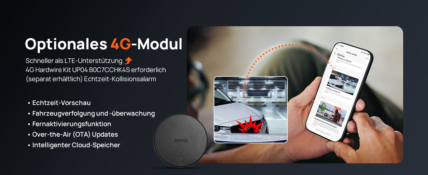 Автомобільний відеореєстратор 70mai A810S 4K з HDR, нічним баченням STARVIS 2, ADAS та карткою пам'яті 128ГБ, 24/7 моніторинг паркування