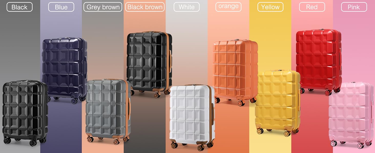 Жовтий валіза KONO середнього розміру 62см з 4 колесами та TSA замком (62x43x26см)