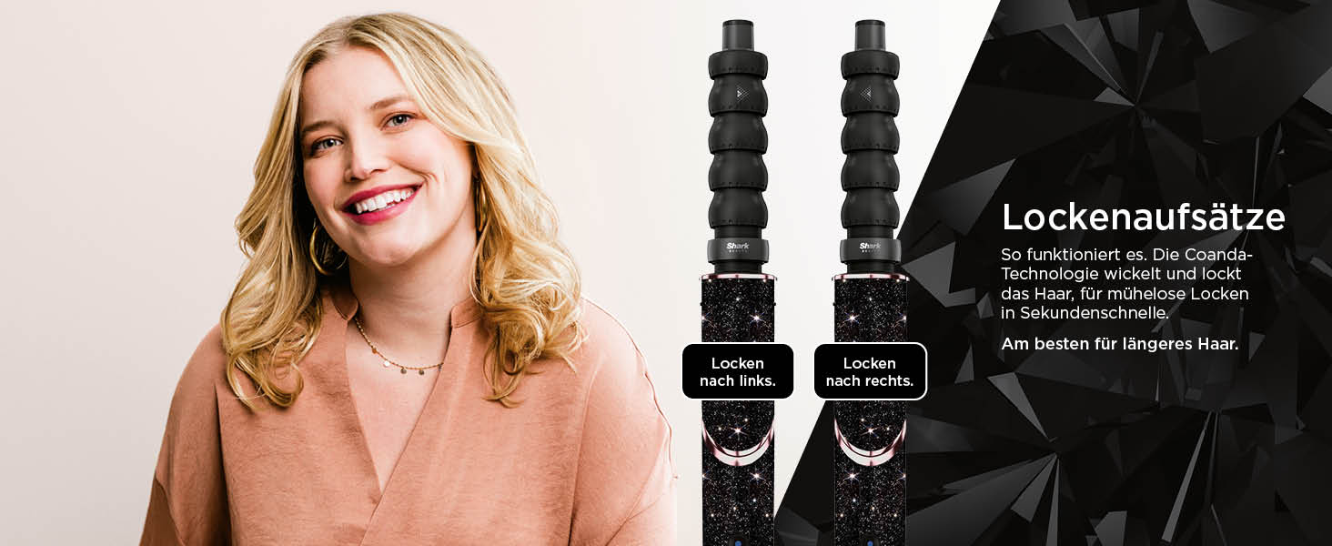 Фен Shark FlexStyle Multi 5-в-1 з насадками для укладання, чорний (Black Diamond)