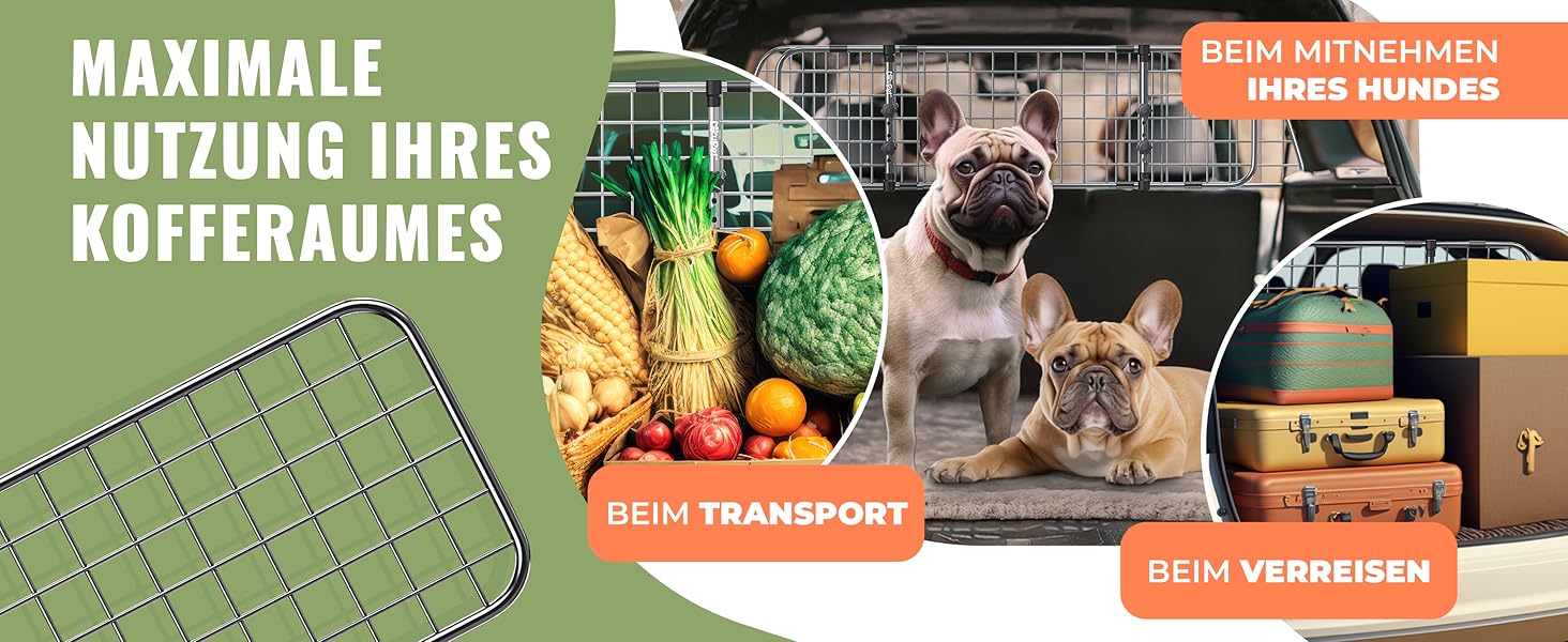 Сітка для собак в авто, бар'єр для собак, захисна сітка для багажника, універсальна, регульована ширина, чорна