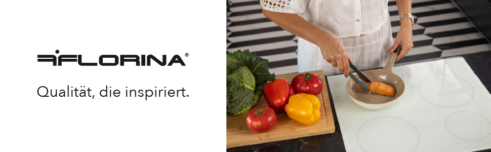 Набір сковорідок Florina Bratpfannen з нержавіючої сталі (20, 24, 28 см) | 3 шт. | 3-шарова конструкція | Алюмінієвий сердечник | Для духовки | Ергономічна ручка | З дзеркальним блиском | Для всіх типів плит