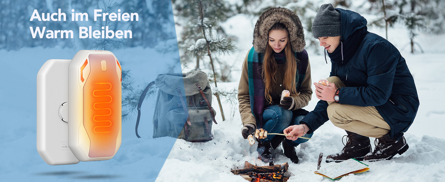 Електричні грілки для рук PHEJIE, 2 шт. - 3 режими нагріву, портативні, для активного відпочинку, кемпінгу, подарунок для жінок та чоловіків (рожево-білі)