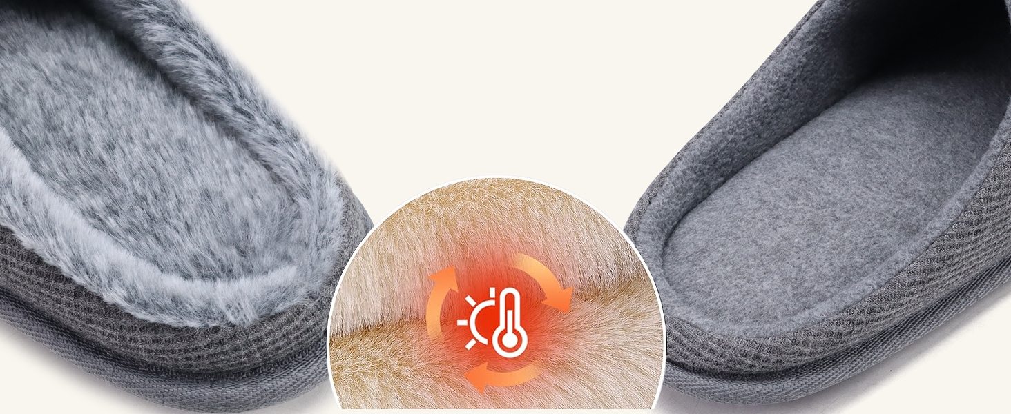 Чоловічі тапочки ONCAI з піною Memory Foam, штучним хутром, підошвою з гуми, для дому та вулиці, розмір EU 40-49, чорний