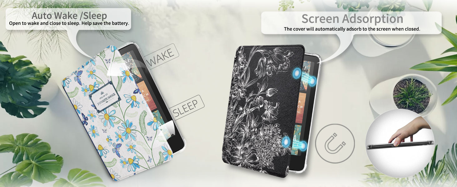 Чохол для Kindle Paperwhite 7 (2024) та Kindle Colorsoft Signature Edition - тонкий захисний чохол з авто-вимиканням/ввімкненням, чорний