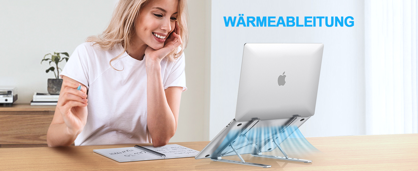 Підставка для ноутбука Babacom, 5-рівнева, алюміній, регульована висота, вентиляція, сумісна з MacBook Pro Air та іншими ноутбуками 10-15.6”