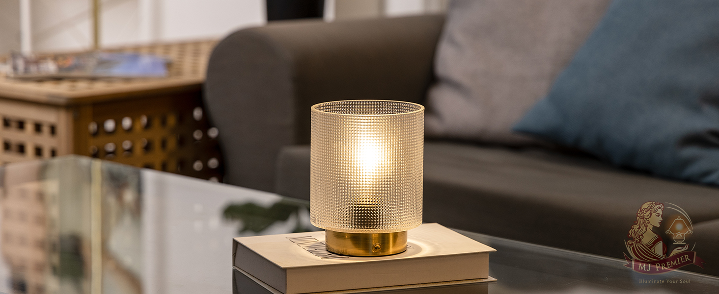 Бездротова настільна лампа з таймером, вінтажний дизайн, LED, скло, для дому та вулиці, диммування, сірий колір, розмір L