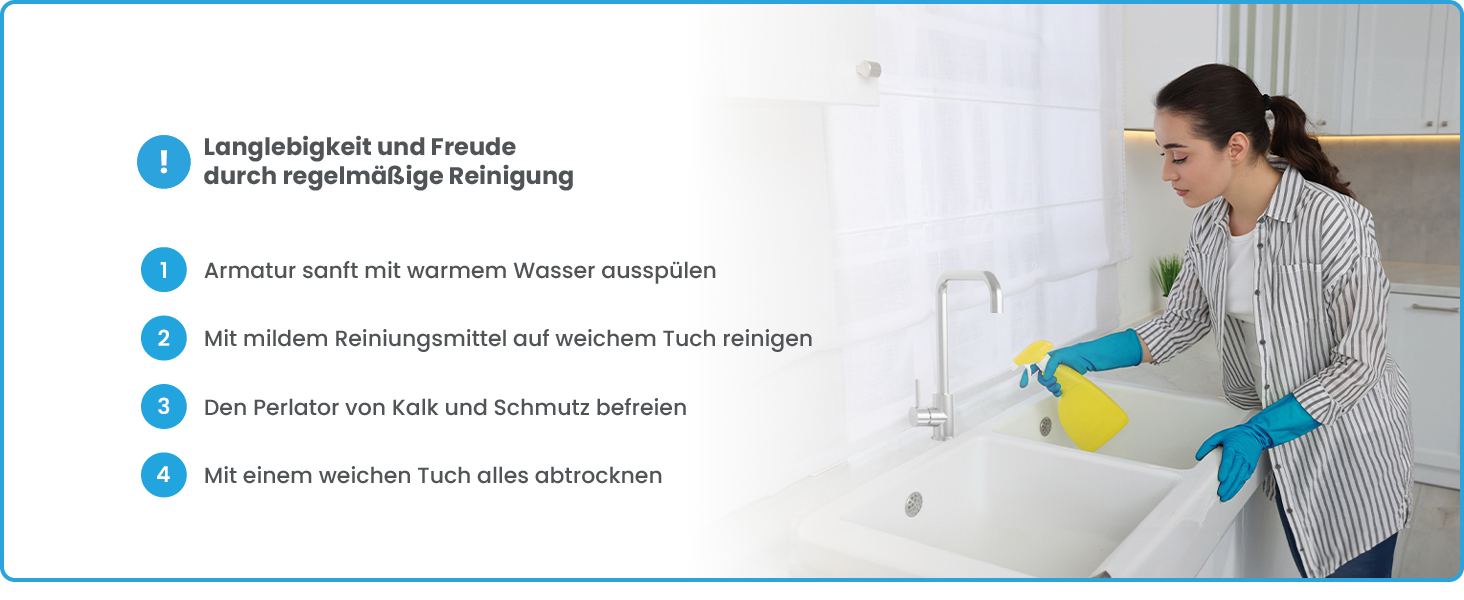 Кухонний змішувач Bächlein Plivo з нержавіючої сталі – одноручний, поворотний вилив, масивний дизайн, для кухні