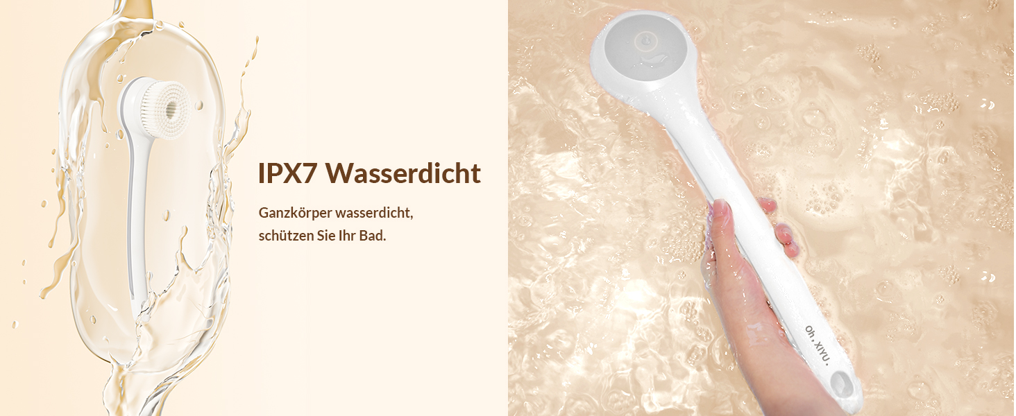 Електрична щітка для спини, м'яка ексфоліація, довгоручна душова щітка, допомога у нанесенні крему для жінок, чоловіків, людей похилого віку, глибоке очищення для всіх типів шкіри, гарна піна - Рожева (Перламутровий)