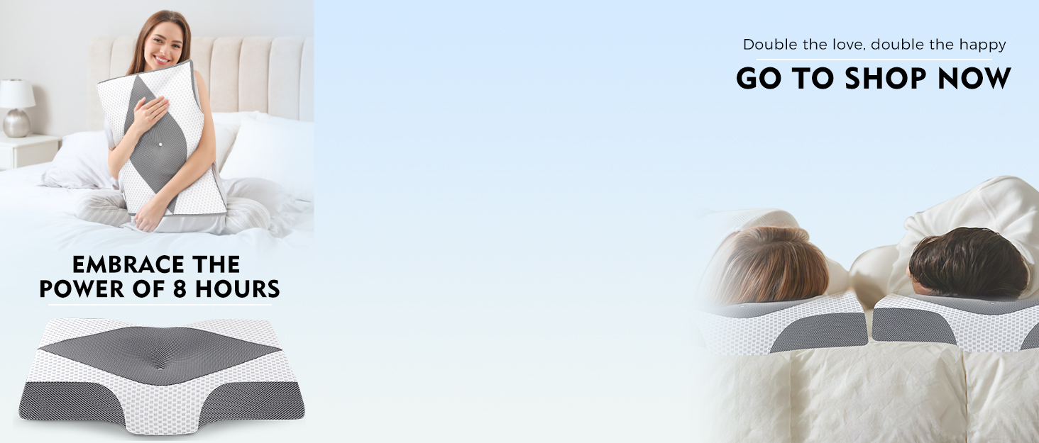 Подушка для шиї та плечей Hydomi з піною з пам'яті, ортопедична подушка для сну, регульована ергономічна подушка для сну на боці, спині та животі - порожниста конструкція, сірий та білий колір