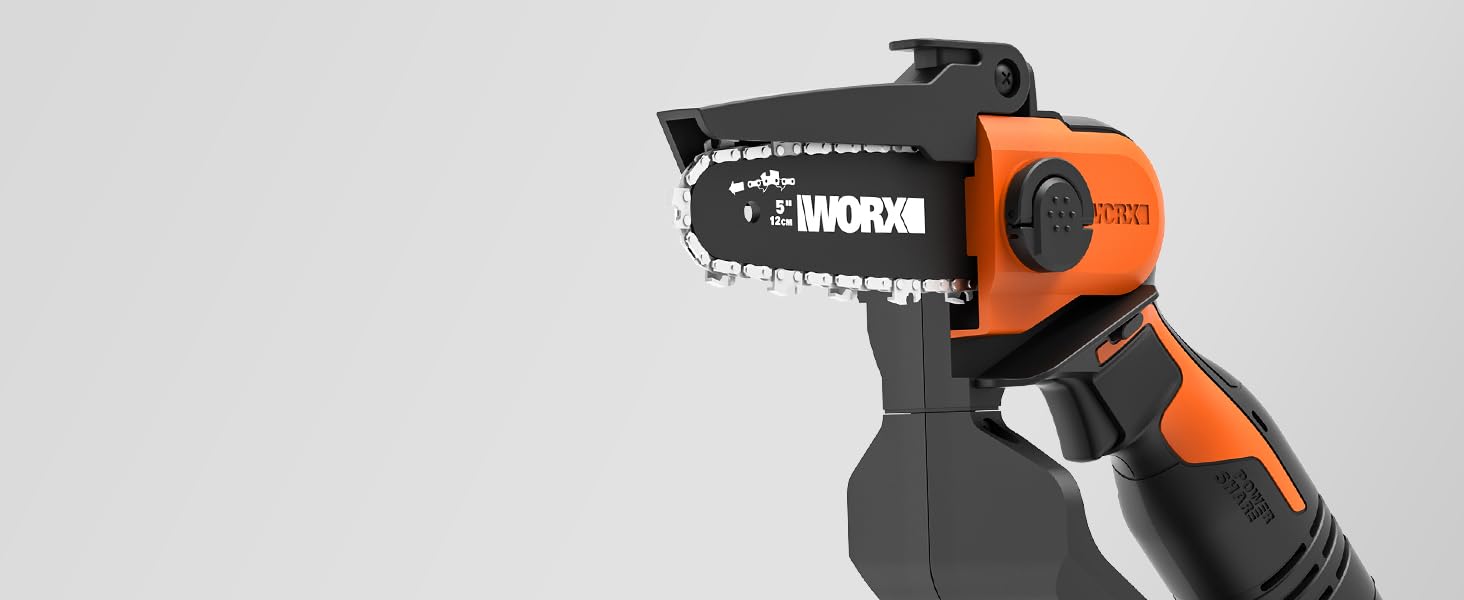 Акумуляторна одноручна ланцюгова пила WORX WG324E 20В, 12 см, з акумулятором і зарядкою, PowerShare