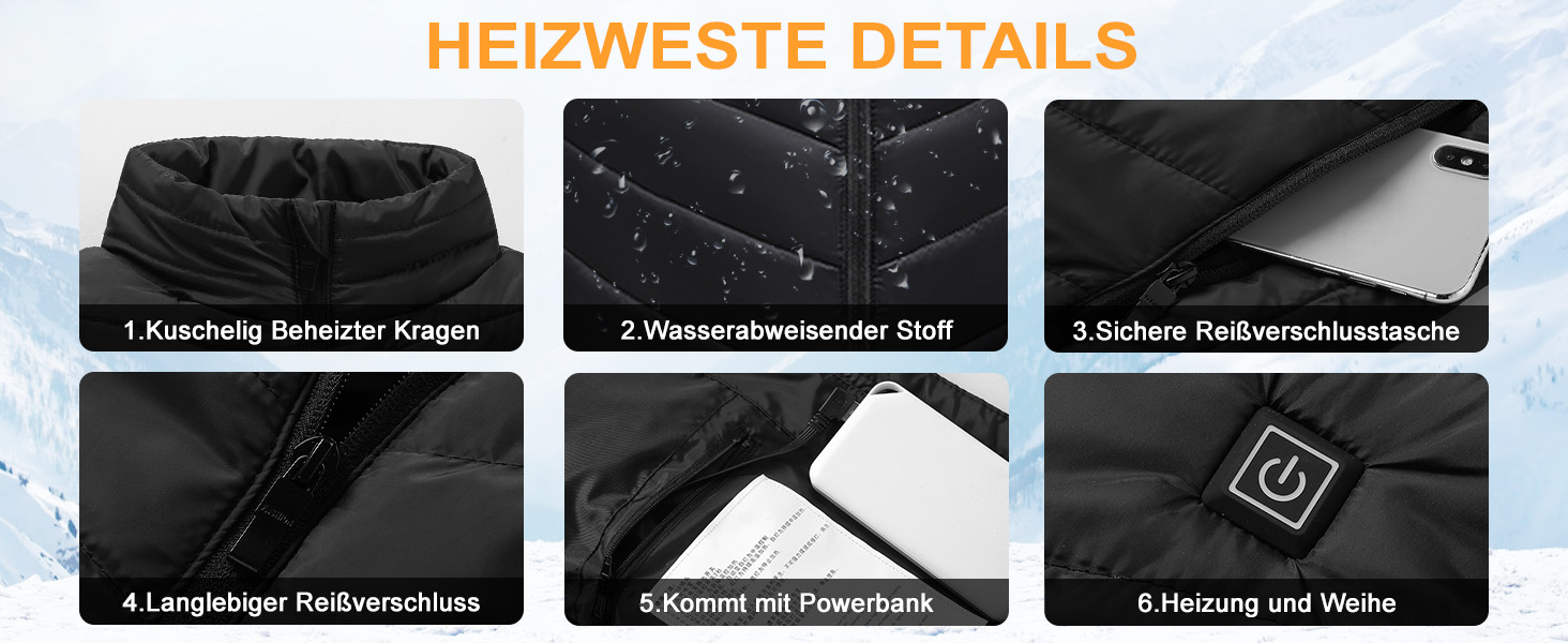 Обогревна куртка з Powerbank, легка та перезаряджувана, для чоловіків та жінок (XL)