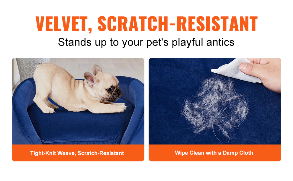 Диван для домашніх тварин VEVOR: м'яке ліжко для собак та котів, 30 кг, блакитний, 71x51x11 см