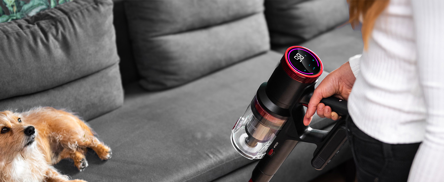 Акумуляторний пилосос LEHMANN 3-в-1: бездротовий, з HEPA-фільтром, LED-щіткою, для прибирання шерсті тварин, килимів та авто. Час роботи: 45 хв, об'єм контейнера: 1,8 л.