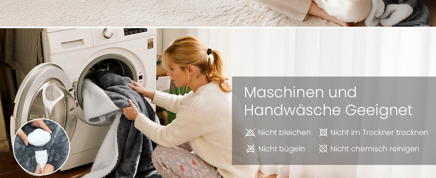 Електрична ковдра Dnenellr XXL 200x180 см з автоматичним вимкненням, 6 режимів нагріву, захист від перегріву, пральна, для ліжка та дивана