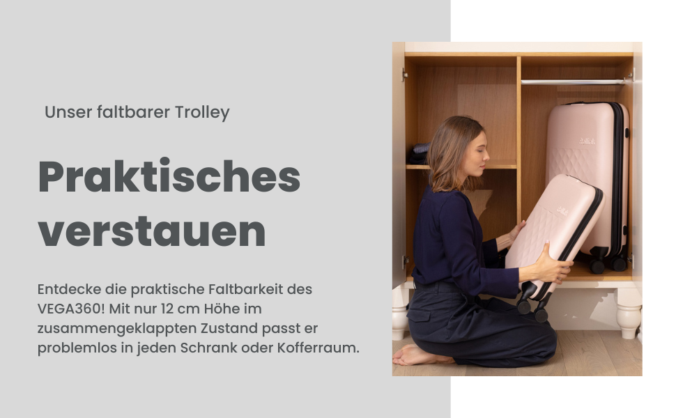 Чемодан Rollink Vega 360, чорний, 104L, 4 колеса, інноваційний замок, міцний, екологічний, для перевірки багажу