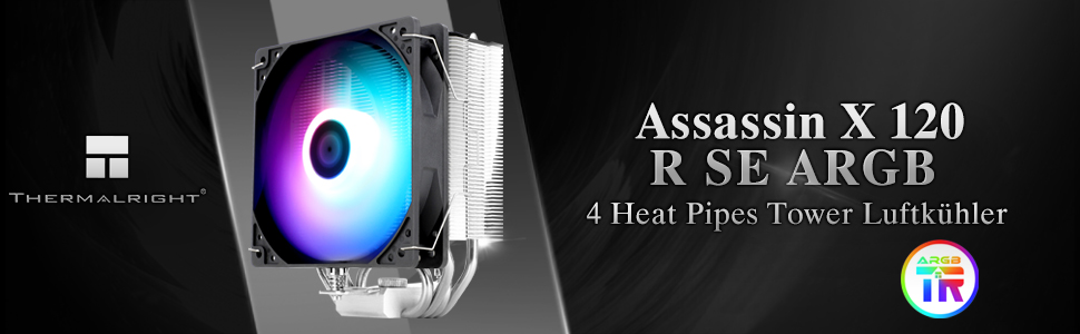 Thermalright Assassin X 120 SE - Кулер для CPU з 4 тепловими трубами, тихий вентилятор PWM, сумісний з AM4/AM5/Intel LGA1150/1151/1200/1700/1851