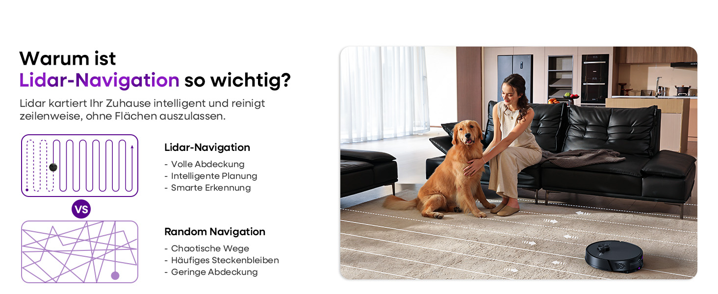 Робот-пилосос MONSGA з функцією миття, потужність 5000Pa, час роботи 180 хв, система захисту від спутання, навігація LiDAR, для килима, шерсті тварин, керування через додаток та пульт (чорний)