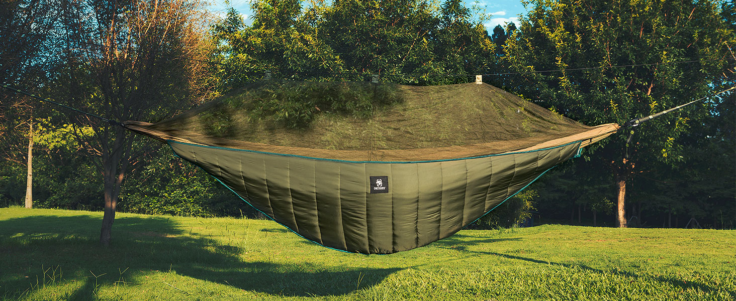 Утеплювач для гамаку OneTigris Hideout, ультралегкий підвісний підматрац 280x120 см, армійсько-зелений, для кемпінгу, туризму та походів