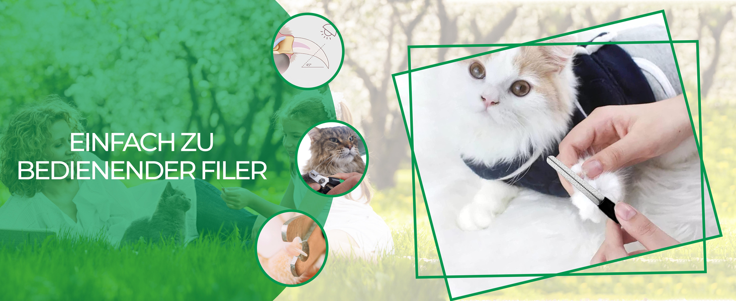 Професійні когтерізки для собак та котів Candure з пилочкою, нержавіюча сталь, 15 см, безпечний захист