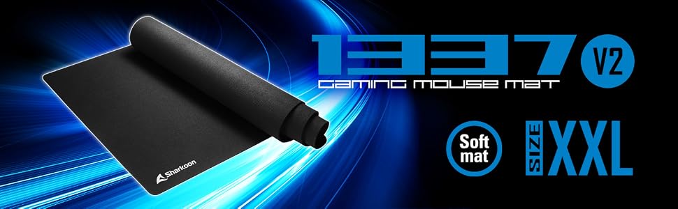 Ігровий килимок для миші Sharkoon 1337 Gaming Mat V2 XXL, водовідштовхувальний, 900 x 400 мм