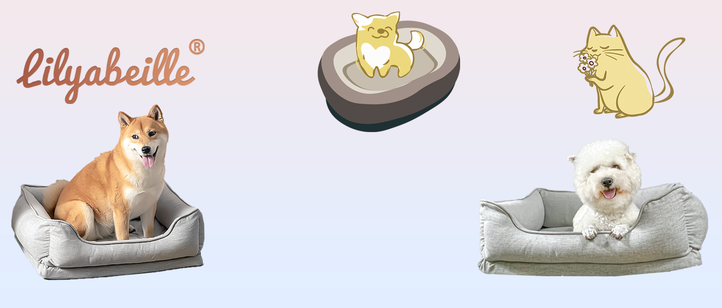 Ортопедичне ліжко для собак та котів, миється, для середніх та маленьких собак, знімний кошик, пухнастий, стійкий до укусів (75 x 62 x 25 см, кольоро персика)