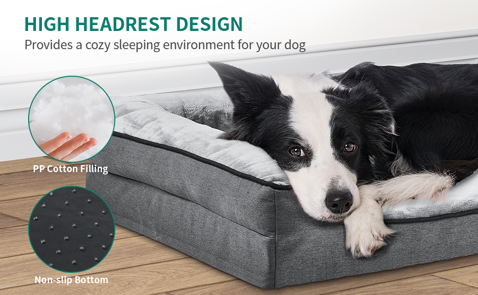 Крісло-ліжко для собак середніх порід YITAHOME, 51x48 см, ортопедичне, знімний чохол, чорне