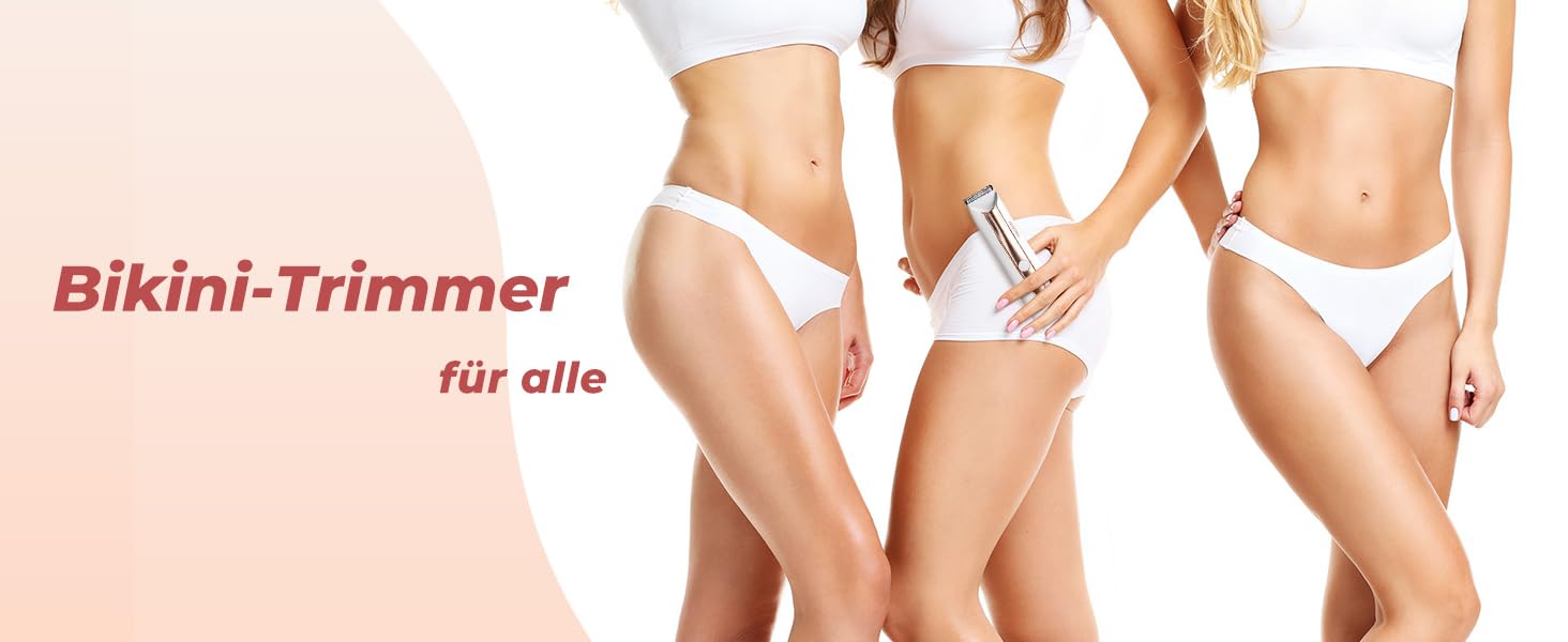 Електричний жіночий тіло-тример PRITECH для бікіні. Вологозахищений (IPX7), USB, з зарядною станцією