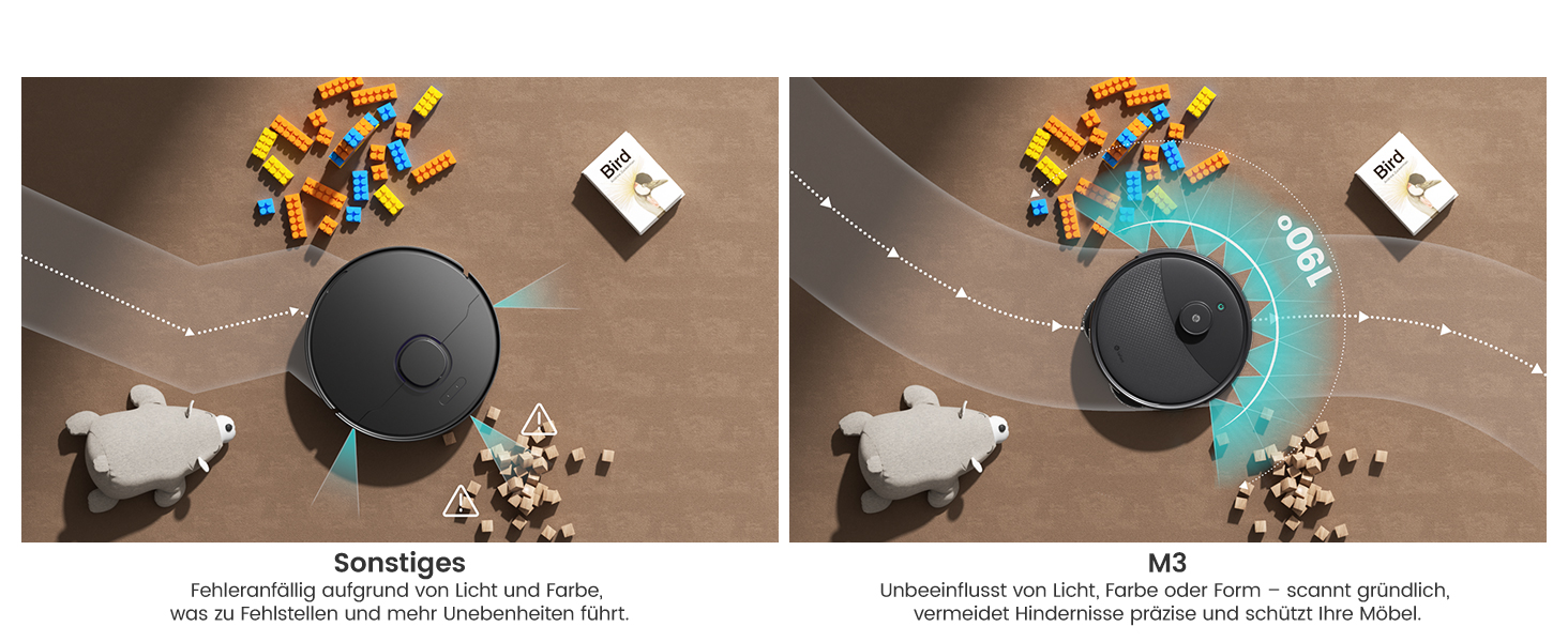 Робот-пилосос LEFANT M210P: потужність 2200Pa, Wi-Fi, Bluetooth, керування через додаток, 6 режимів, автоматична зарядка, для твердих підлог та шерсті тварин