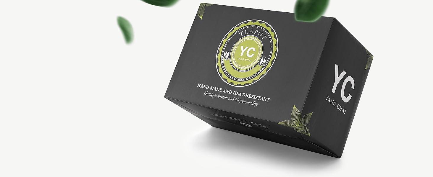 Чайник для чаю YC Tree з підставкою - кераміка, чорний матовий, 1.3л - з ситечком, безперебійний, термостійкий, ручної роботи - чайник з кераміки, довготривале утримання тепла - YC TREE 1,3л з підставкою