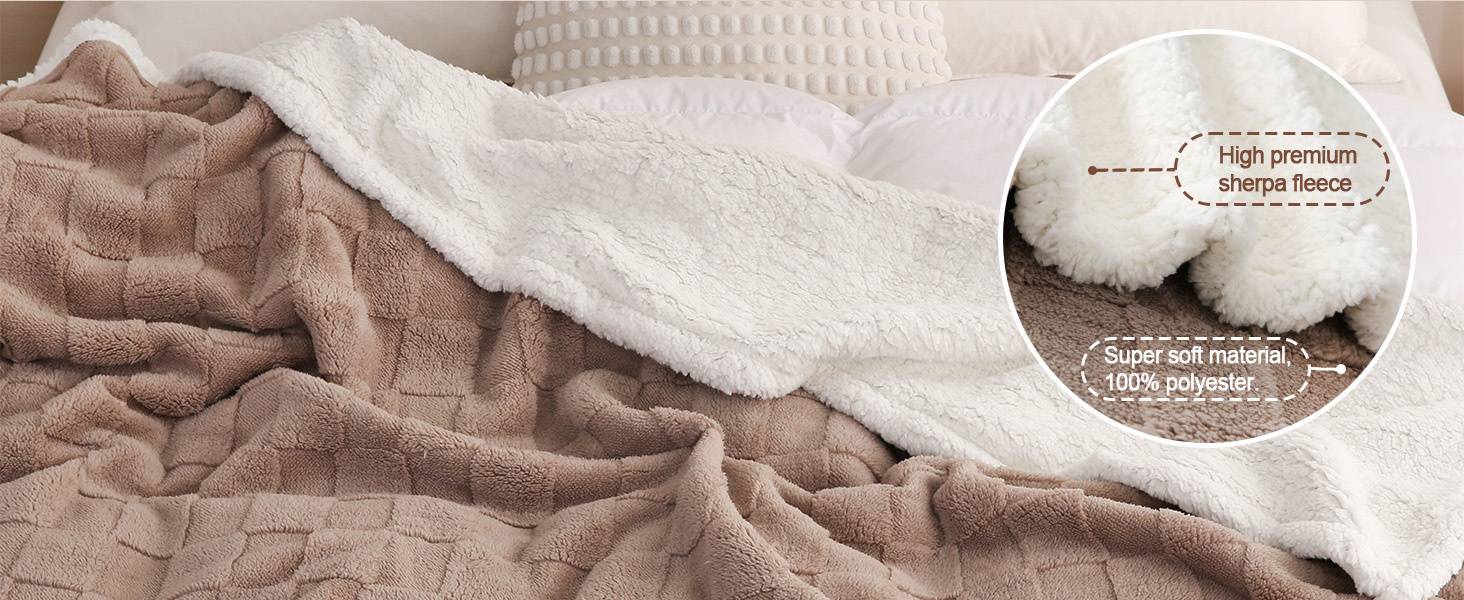Плед Gracelife Sherpa з м'якого флісу, великий, теплий, 150 x 200 см, сірий