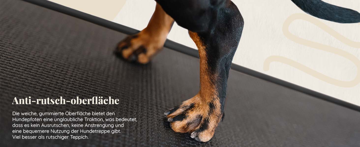 Рампа для собак Hunderampe: регульована, 18-53 см, для ліжка/дивану, з антиковзким покриттям, з натурального дерева (бірча)