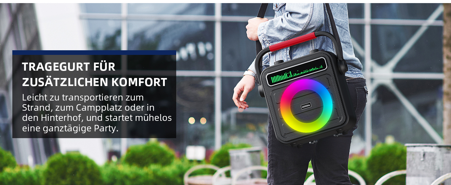 Караоке машина для дорослих та дітей – портативна система з 2 мікрофонами, Bluetooth, TF, USB, AUX, TWS, динамік, чорна