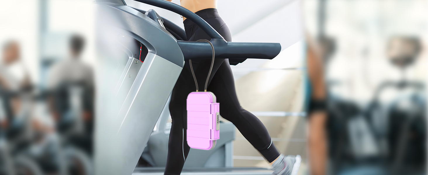 Сейф портативний з кодовим замком ORIA, вологостійкий, з тросом, для подорожей, пляжу, кемпінгу, офісу (рожевий)