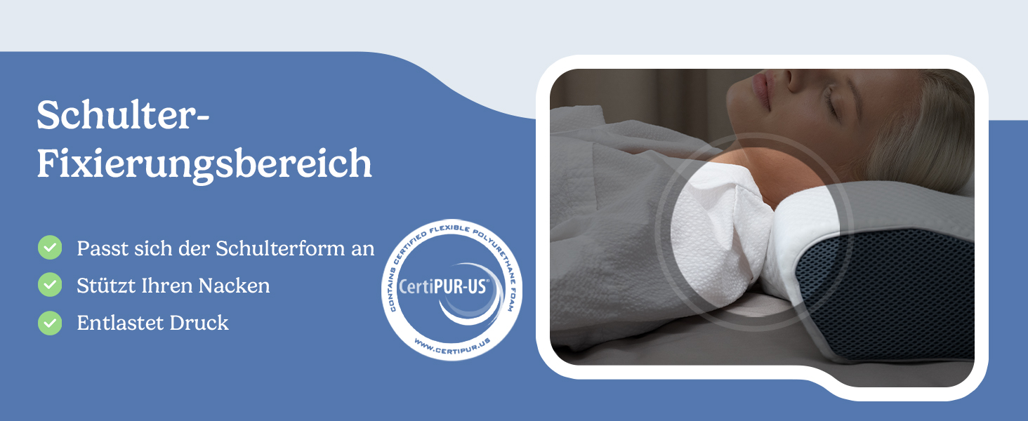 Ортопедична подушка Derila для шиї та голови, Memory Foam, оригінальна. Ергономічна подушка для сну на боці, спині та животі (Queen, 1 шт.)