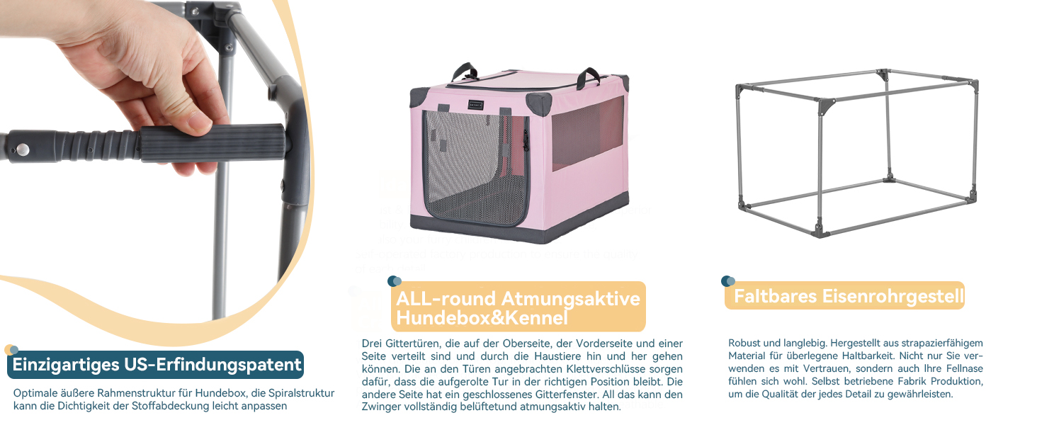 Транспортна переноска для собак та котів Petsfit, складана, для подорожей та авто, рожева, M