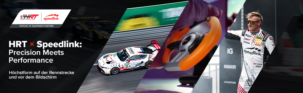 Speedlink DRIFT O.Z. Racing Wheel - Гоночний кермо з педалями та перемиканням передач для ПК, Force Feedback, чорний/оранжевий