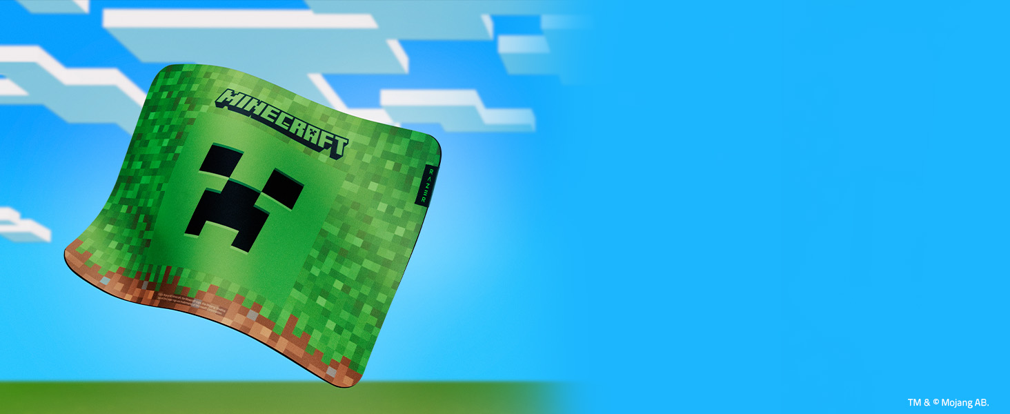 Ігровий килимок для миші Razer Gigantus V2 Minecraft, текстурований мікротканинний килимок з протиковзаючим гумовим основанням, 450 x 400 x 3 мм, чорний