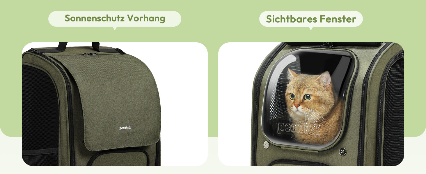 Рюкзак для кота Pecute з вікном-бульбашкою, переноска для тварин, сірий (42x32x26 см)