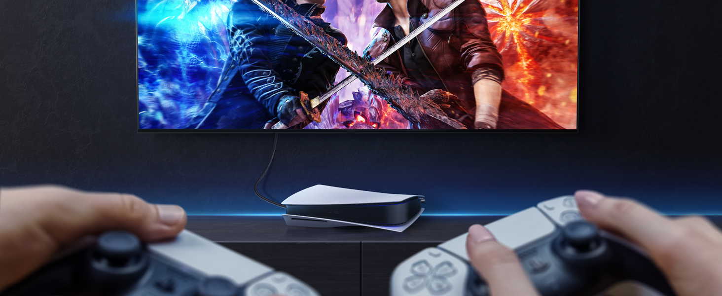 HDMI кабель Stouchi 2 м 8K 10K 4K Ultra High Speed 48Gbps 4K120 144Hz eARC HDR10 4:4 HDCP 2.2/2.3 Dolby, сумісний з Fire TV/Roku TV/PS5/Xbox Series X/Samsung/Sony/LG (2 шт., чорний)