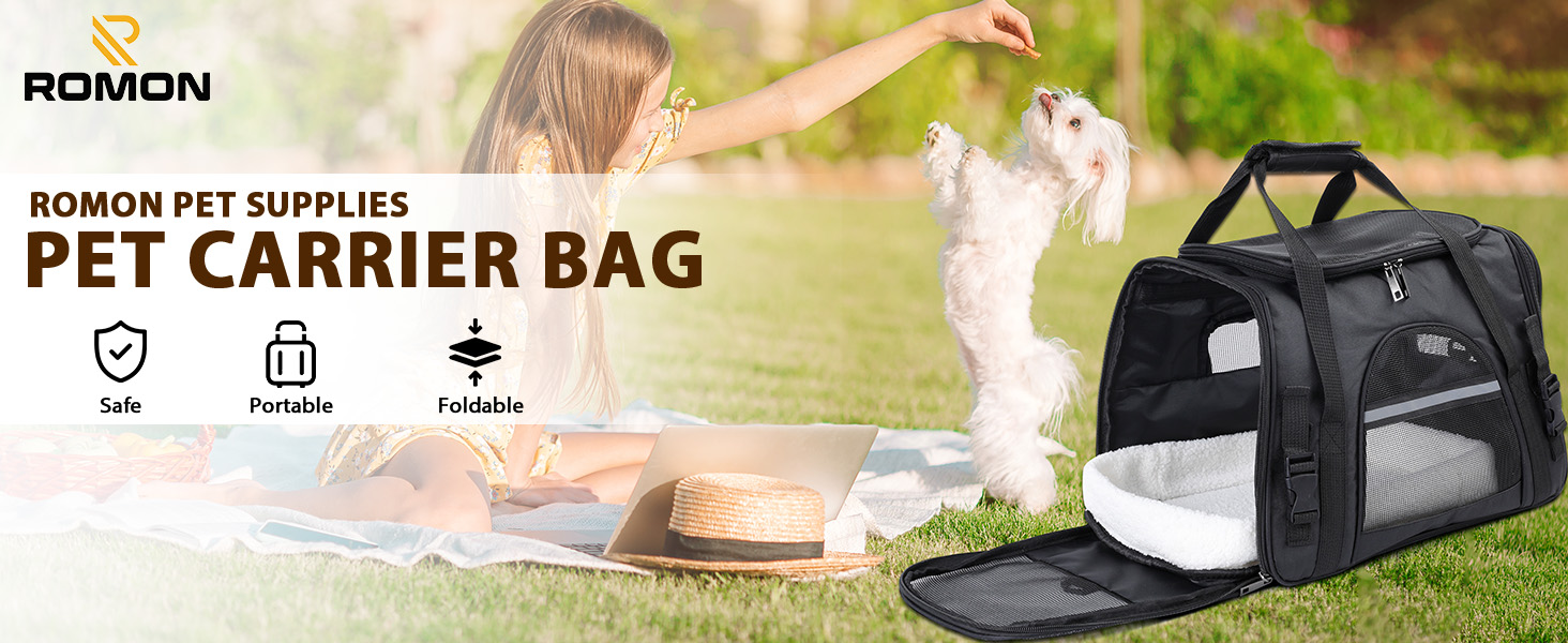 Транспортна переноска для котів та собак Romon Transportbox, 44x28x25 см, чорна