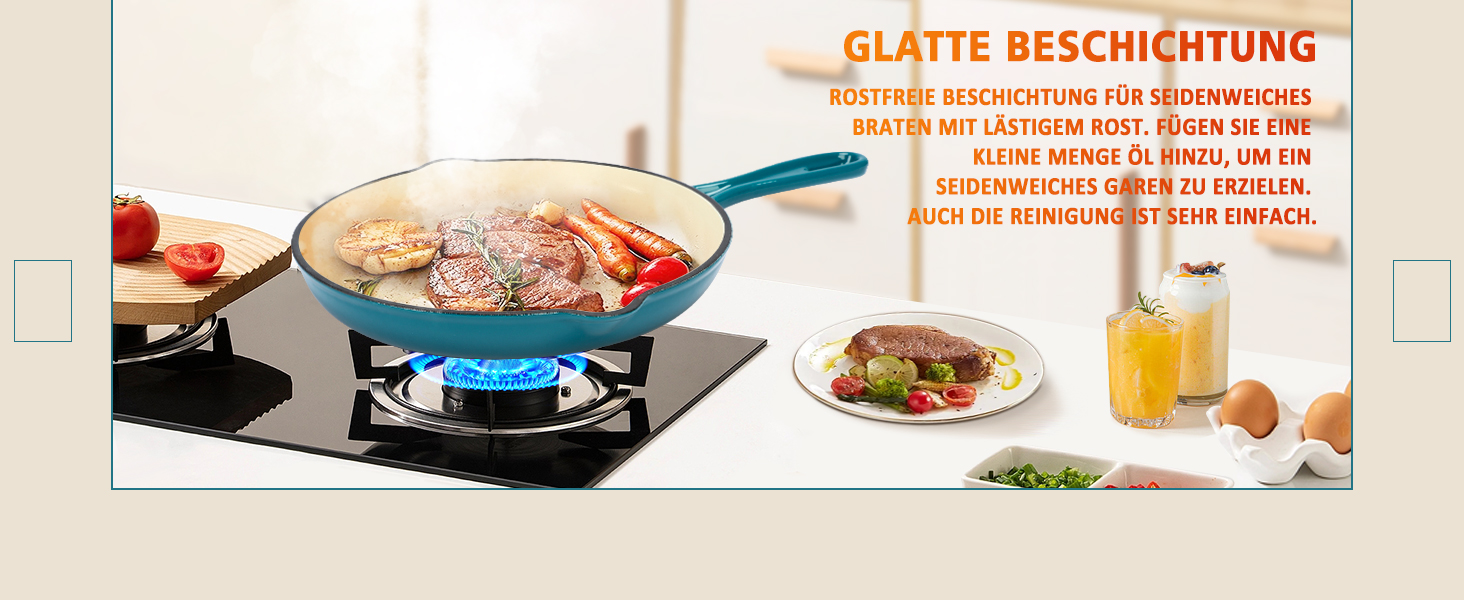 Набір чавунної емальованої посуду Denmay 7 предметів: голландська піч, сковорода, каструля для тушкування, соусник, 3 кришки. Підходить для всіх типів плит, з органайзером, блакитний