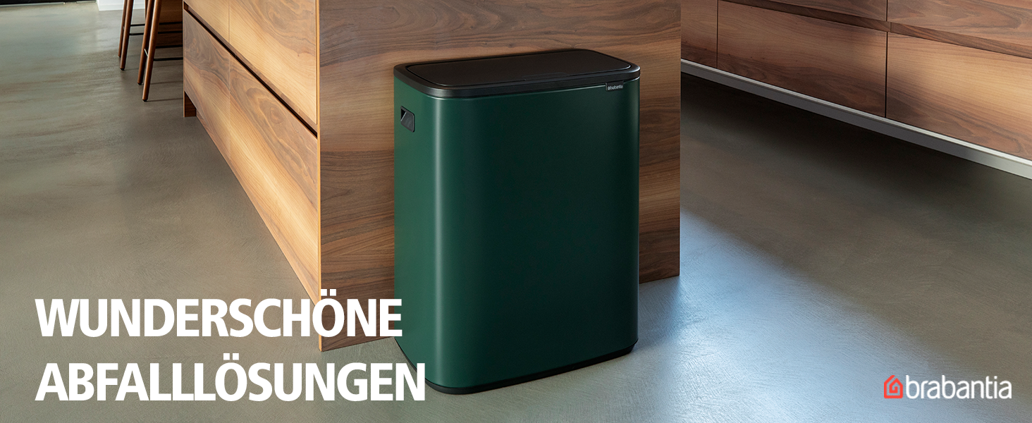 Сміттєвий бак Brabantia білий 60 літрів з внутрішнім відром (Pine Green)