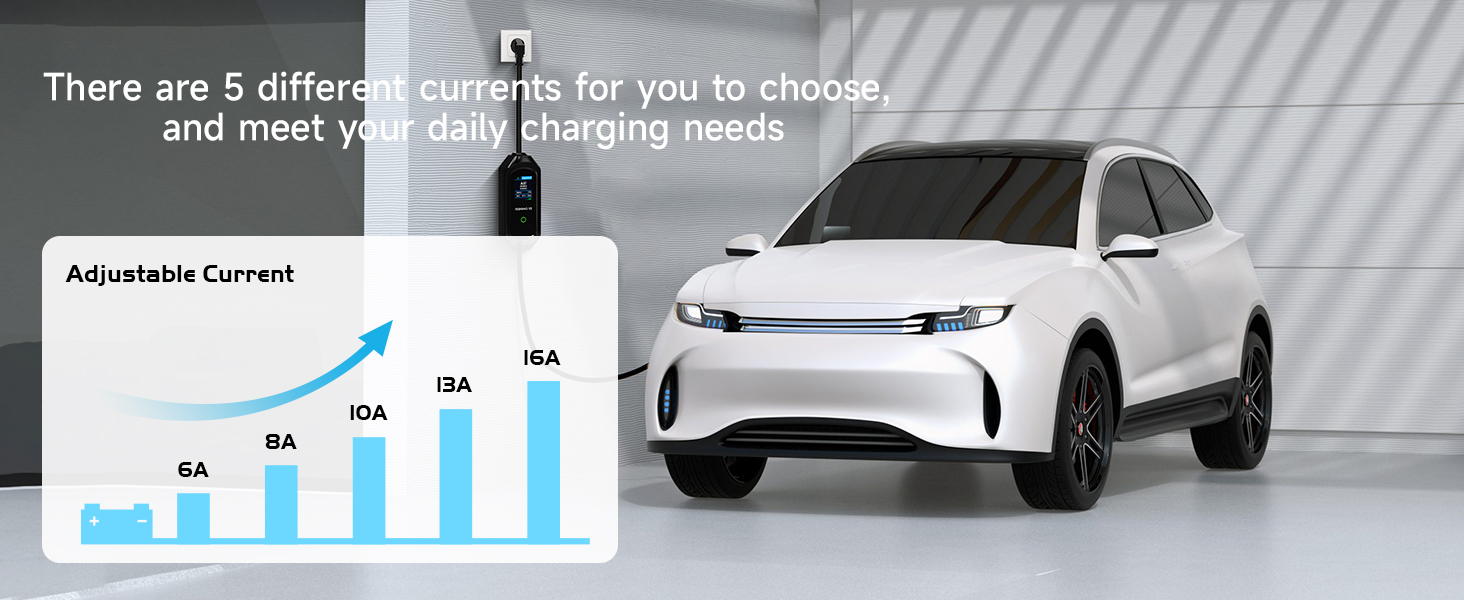 Кабель зарядного пристрою для електромобіля 8м, 3.6 кВт, Schuko, регульований струм 6/8/10/13/16A, з сумкою, IEC 62196-2